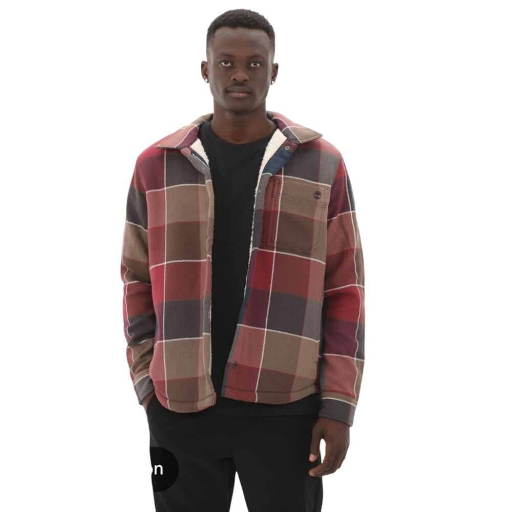 Timberland Plaid Overshirt w/ Fleece Lining - Multi Color - Size: XL